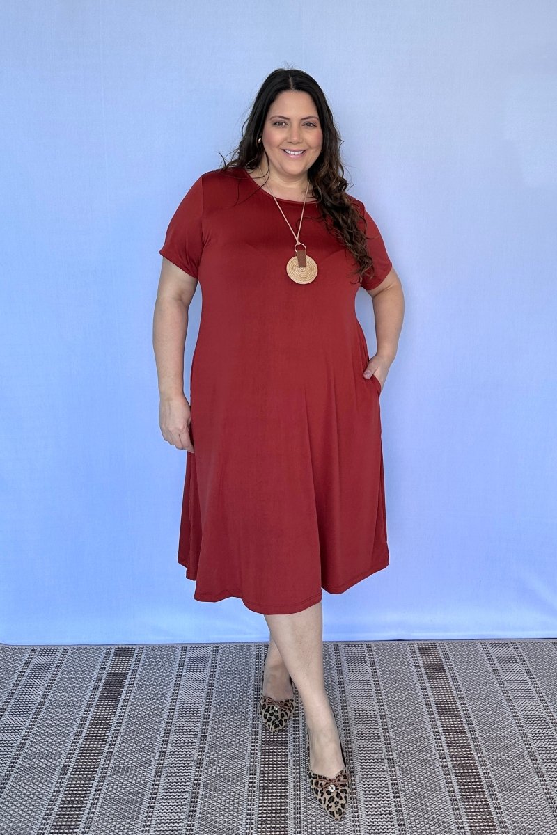 Vestido Sara - Malha Confort Midi com Manga