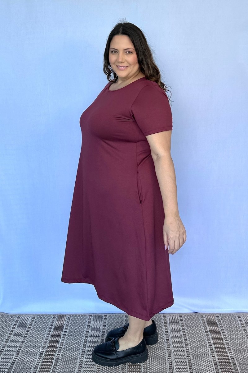 Vestido Sara - Malha Confort Midi com Manga