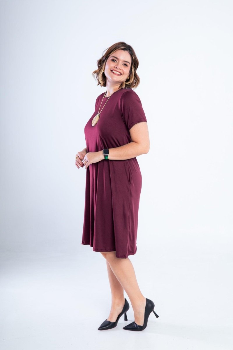 Vestido Sara - Malha Confort Midi com Manga
