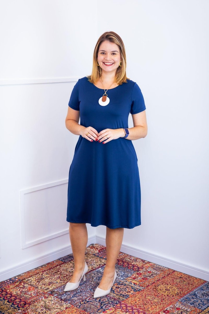 Vestido Sara - Malha Confort Midi com Manga