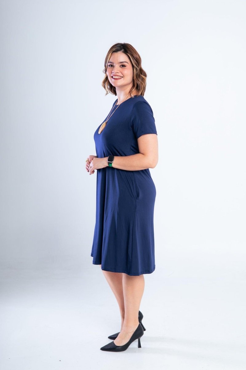 Vestido Sara - Malha Confort Midi com Manga