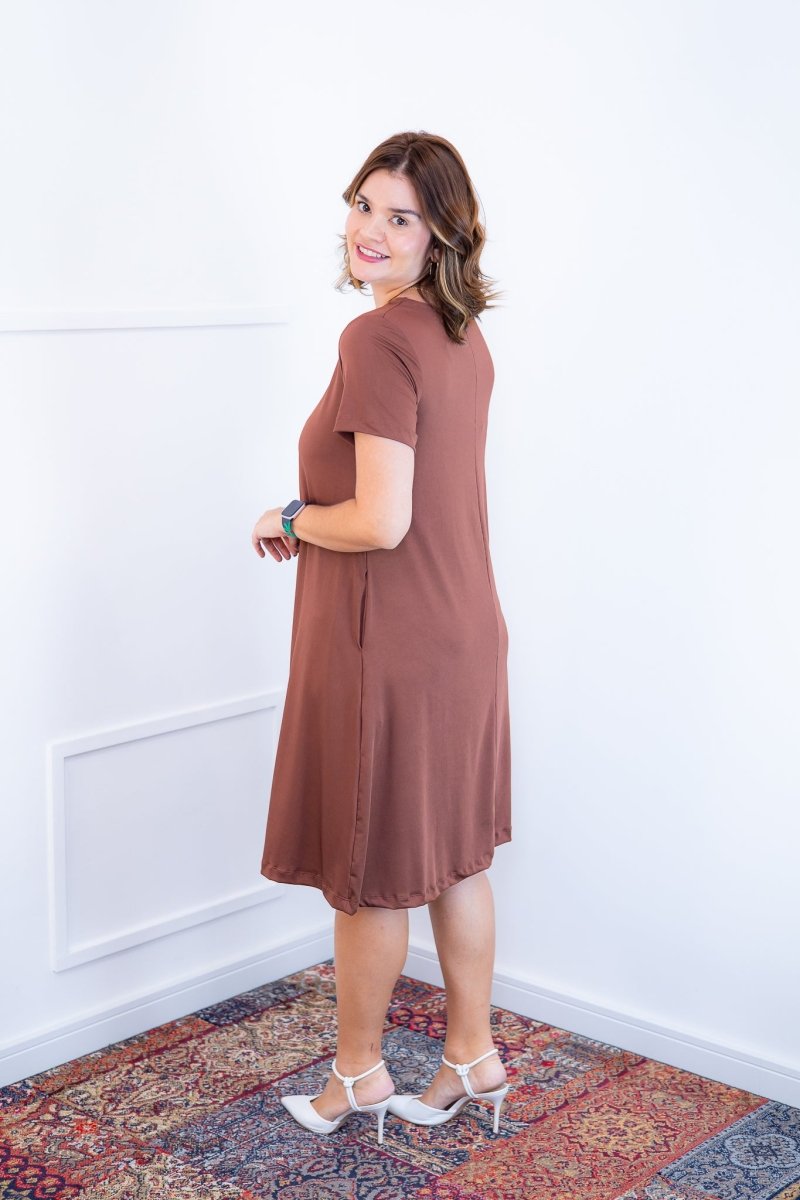 Vestido Sara - Malha Confort Midi com Manga