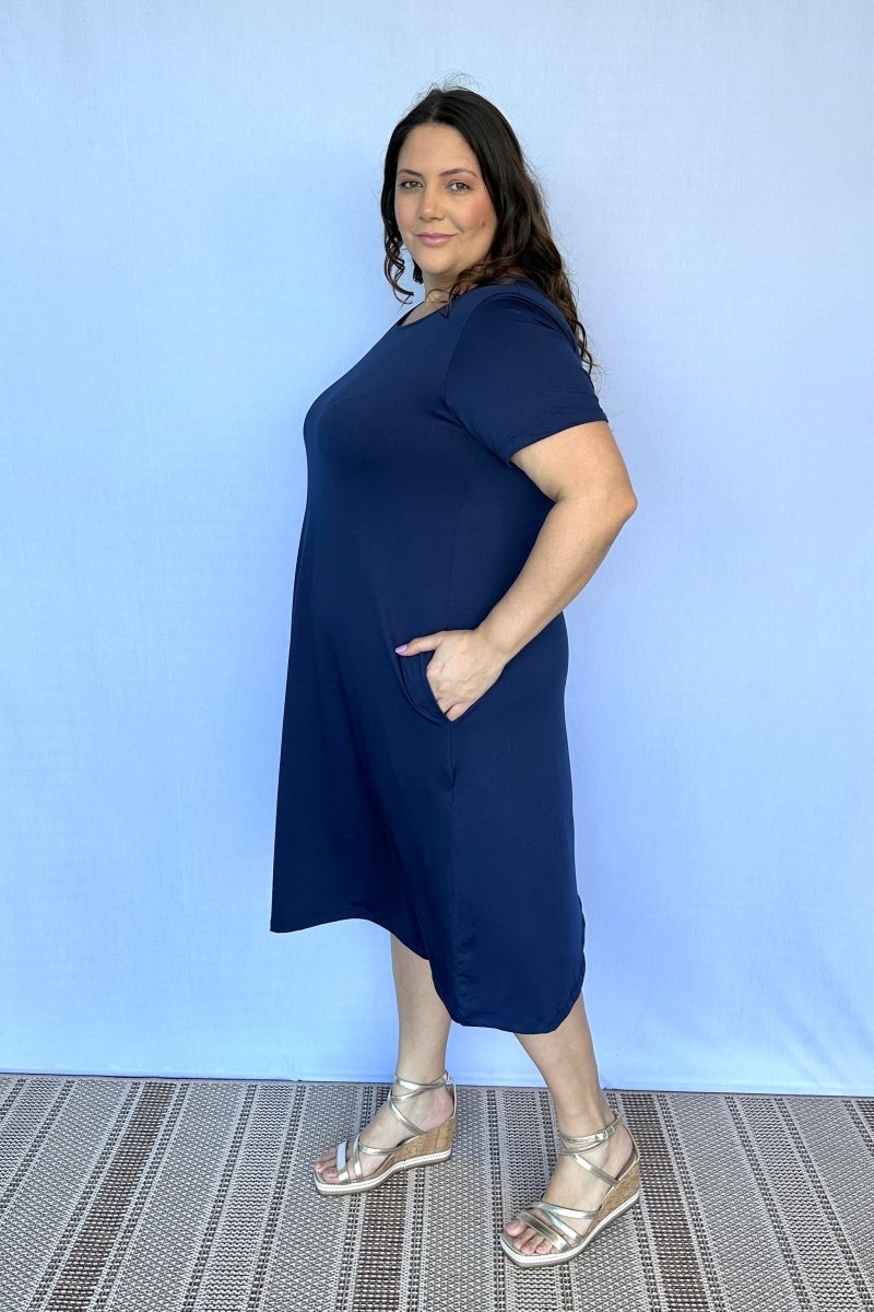 Vestido Sara - Malha Confort Midi com Manga