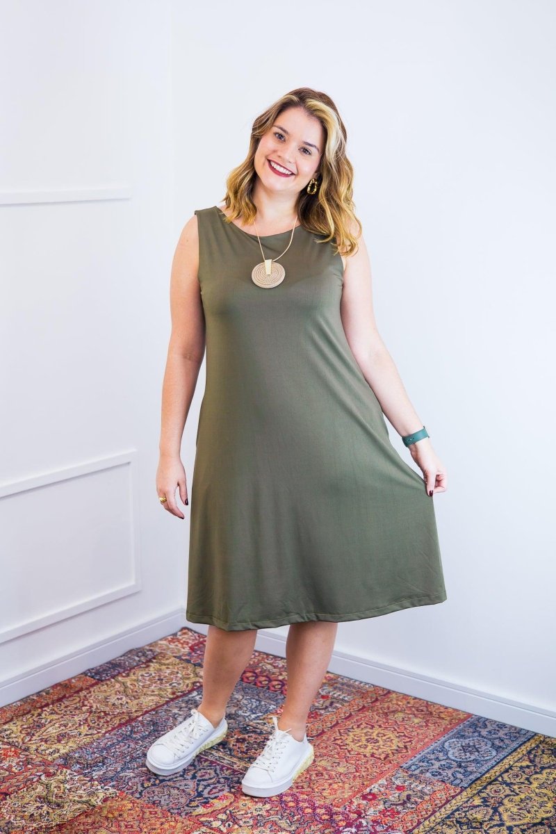 Vestido Sofia - Malha Confort Regata Midi