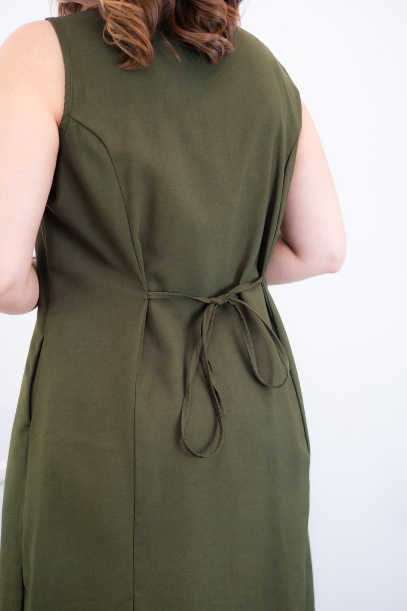 Vestido Vanessa – Midi Regata Ajustável em Viscose Marrant