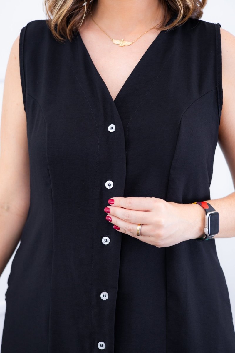 Vestido Vanessa – Midi Regata Ajustável em Viscose Marrant