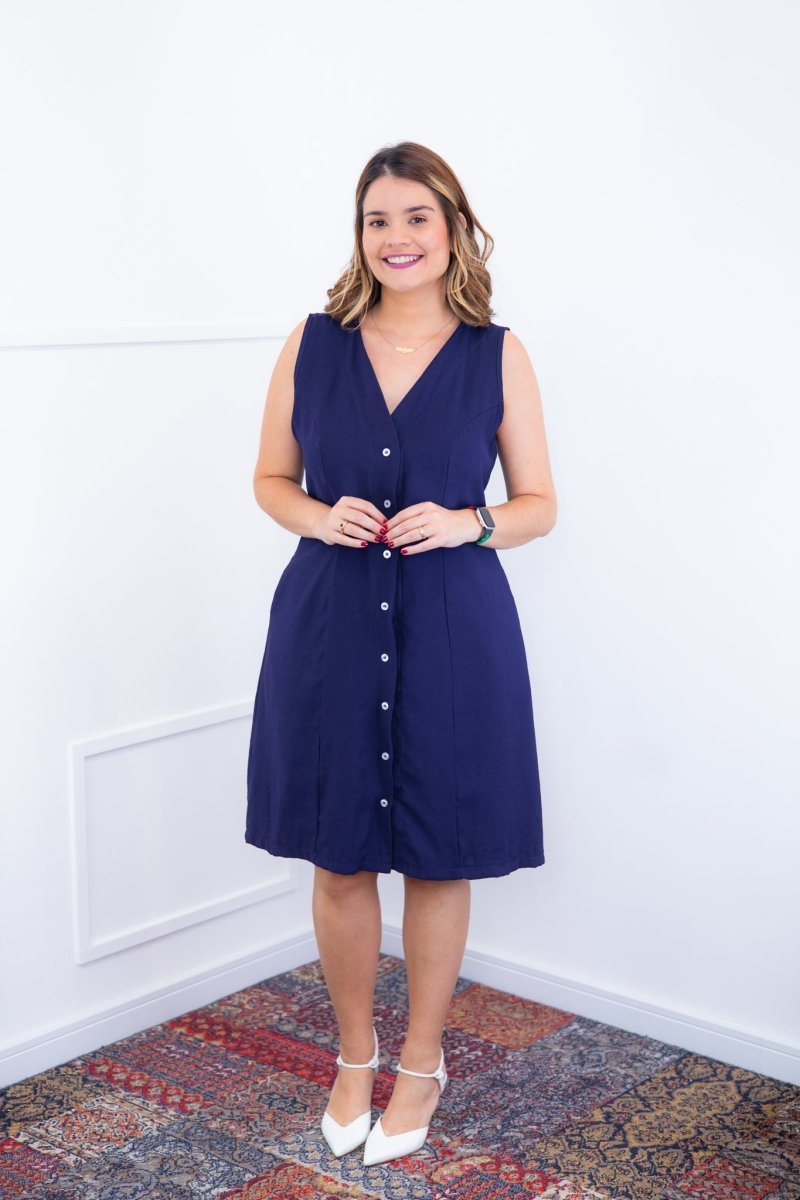 Vestido Vanessa – Midi Regata Ajustável em Viscose Marrant