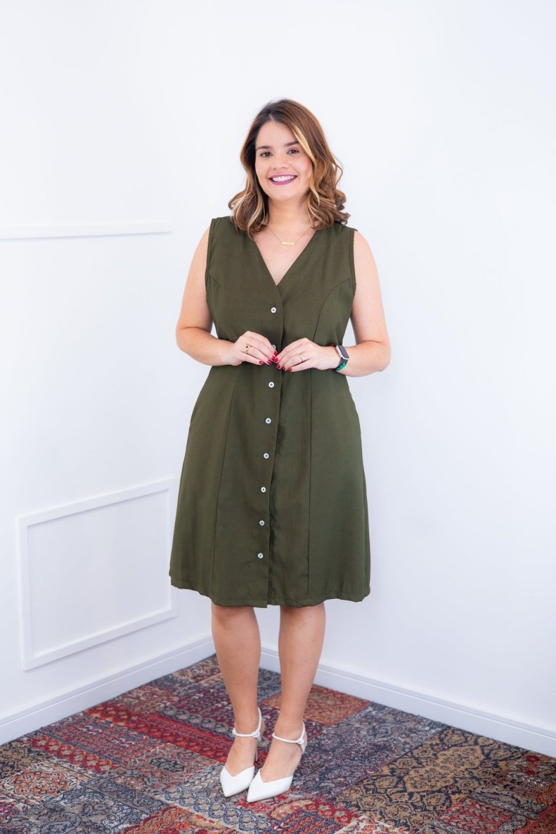 Vestido Vanessa – Midi Regata Ajustável em Viscose Marrant