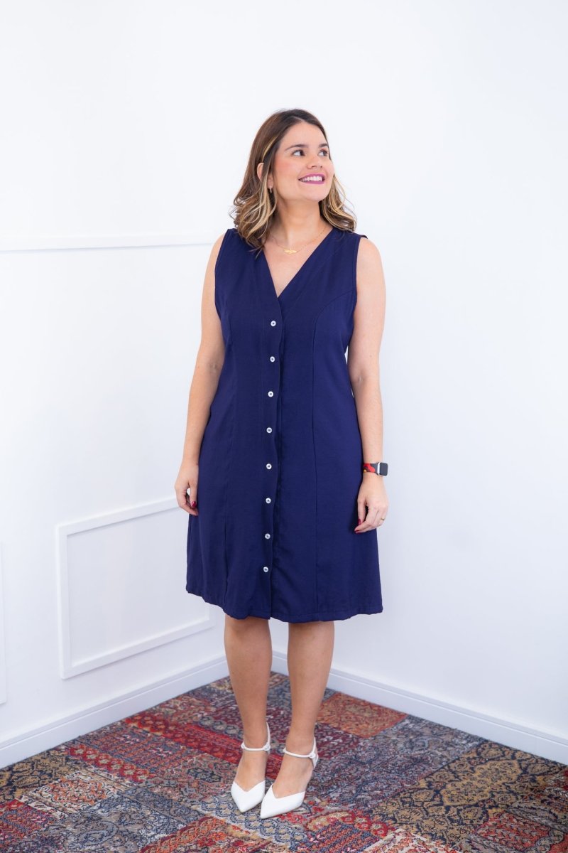 Vestido Vanessa – Midi Regata Ajustável em Viscose Marrant