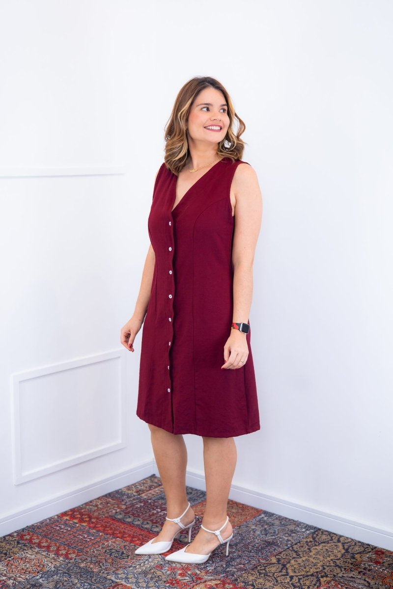 Vestido Vanessa – Midi Regata Ajustável em Viscose Marrant