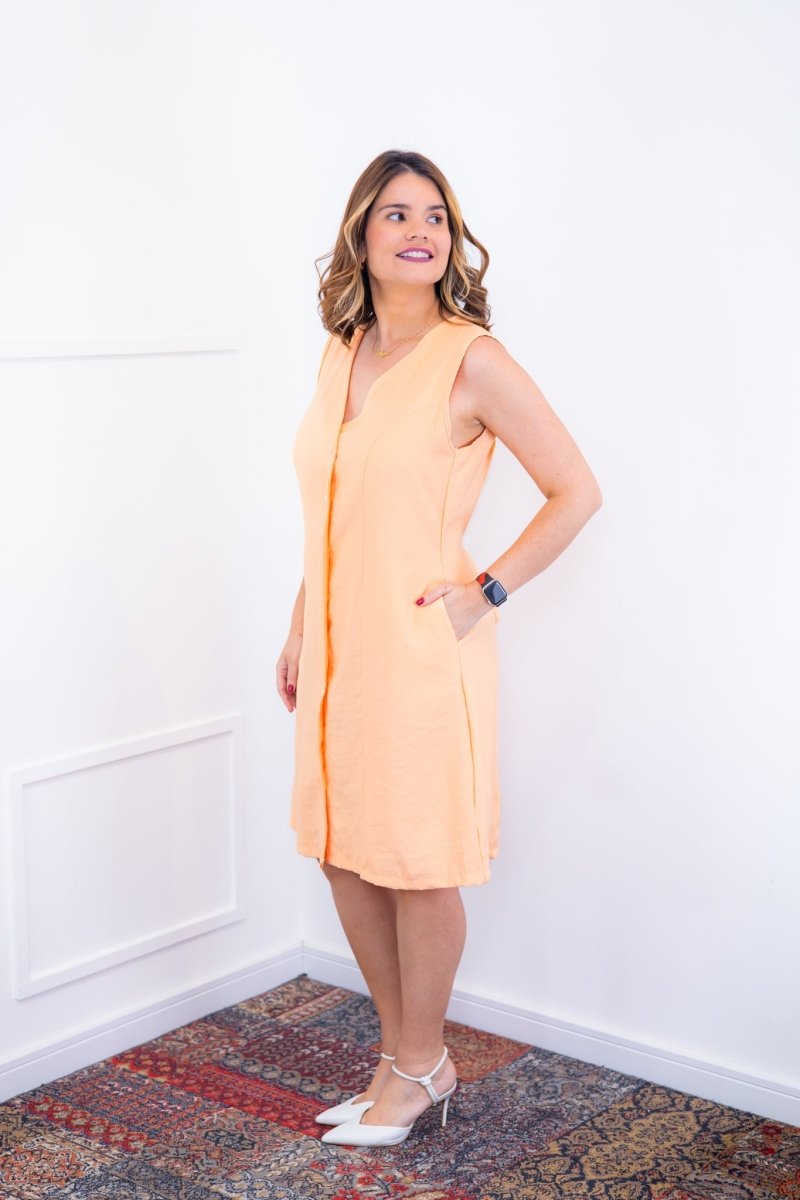 Vestido Vanessa – Midi Regata Ajustável em Viscose Marrant