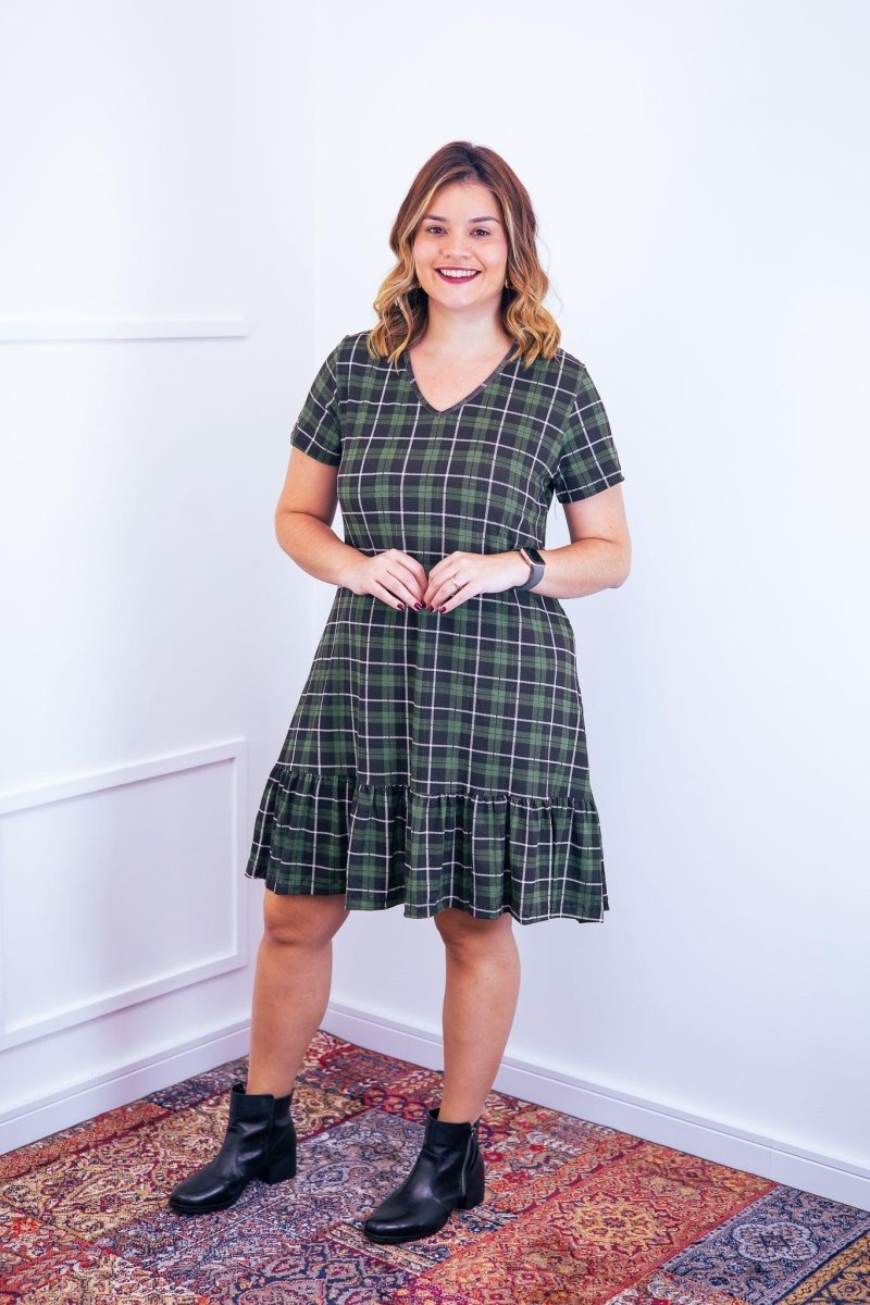 Vestido Verona - Babado Gola V e Manga Curta