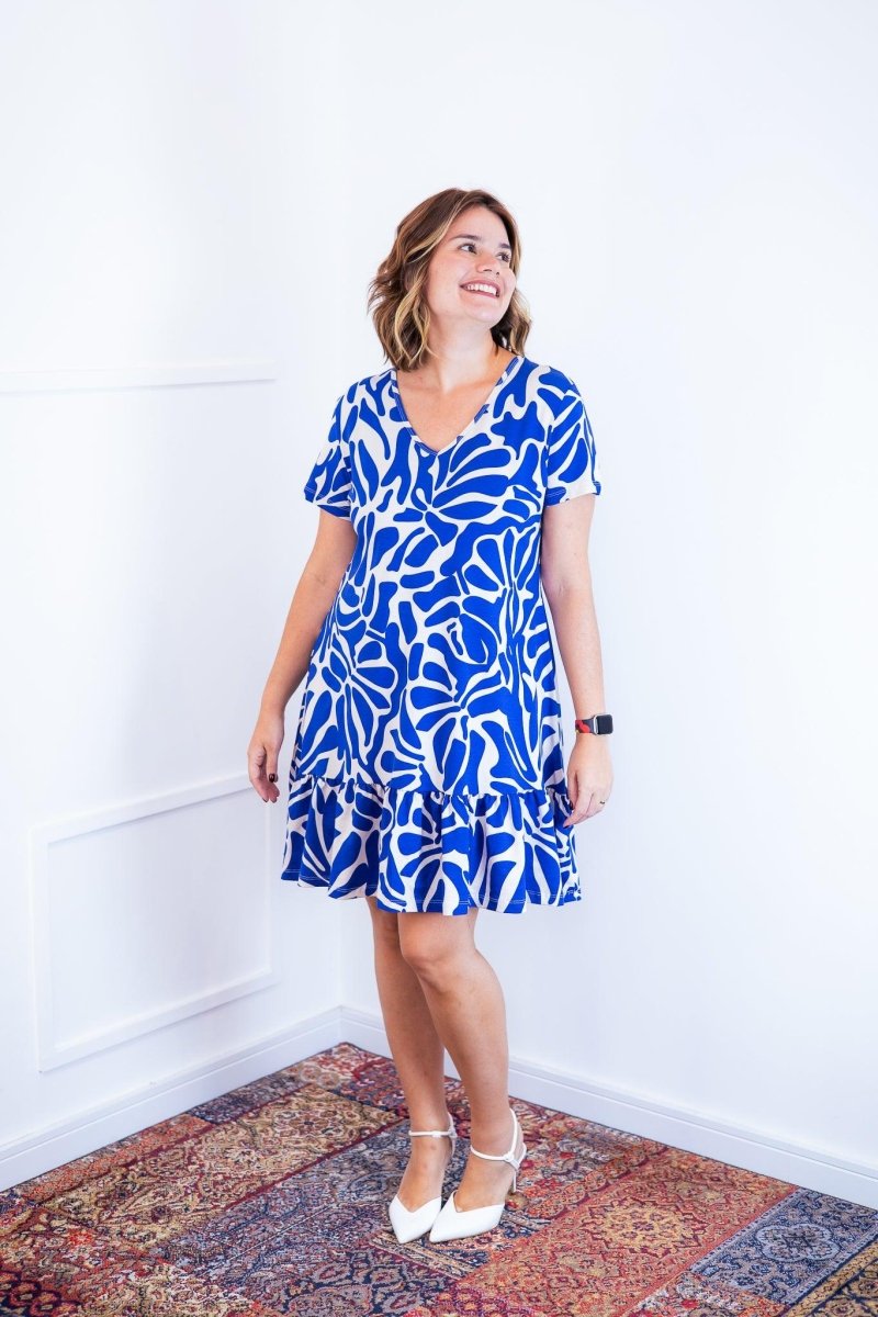 Vestido Verona - Babado Gola V e Manga Curta