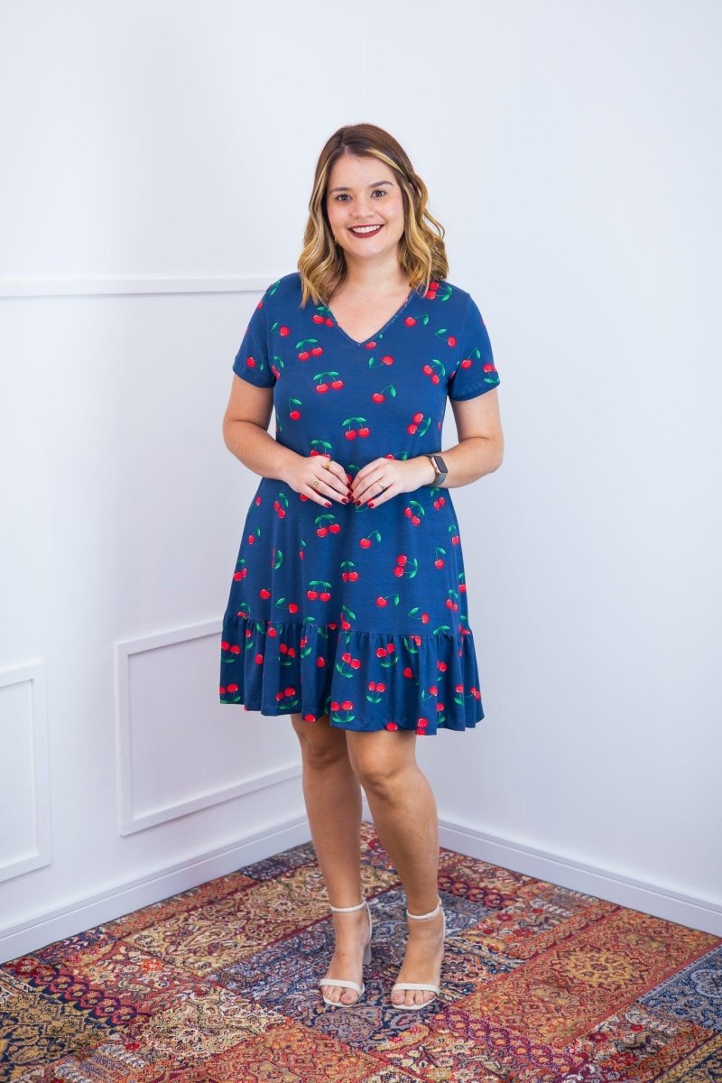 Vestido Verona - Babado Gola V e Manga Curta