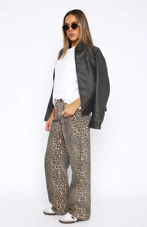 Calça Jeans Leopardo