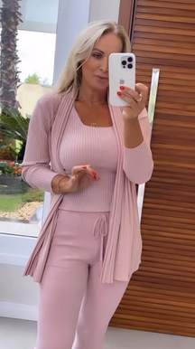 Conjunto com cardigan  COMFY monocromático