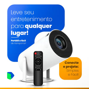 CineFlix™ - Projetor Portátil 4K + Tela 200 Polegadas (Brinde)