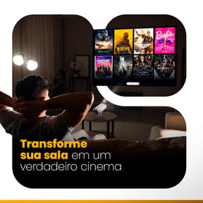 CineFlix™ - Projetor Portátil 4K + Tela 200 Polegadas (Brinde)