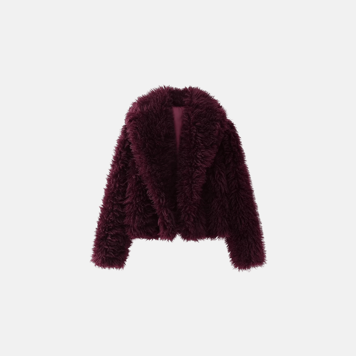 Casaco Feminino de Pelúcia Sintética com Gola Ampla – Gervais