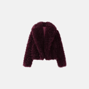 Casaco Feminino de Pelúcia Sintética com Gola Ampla – Gervais