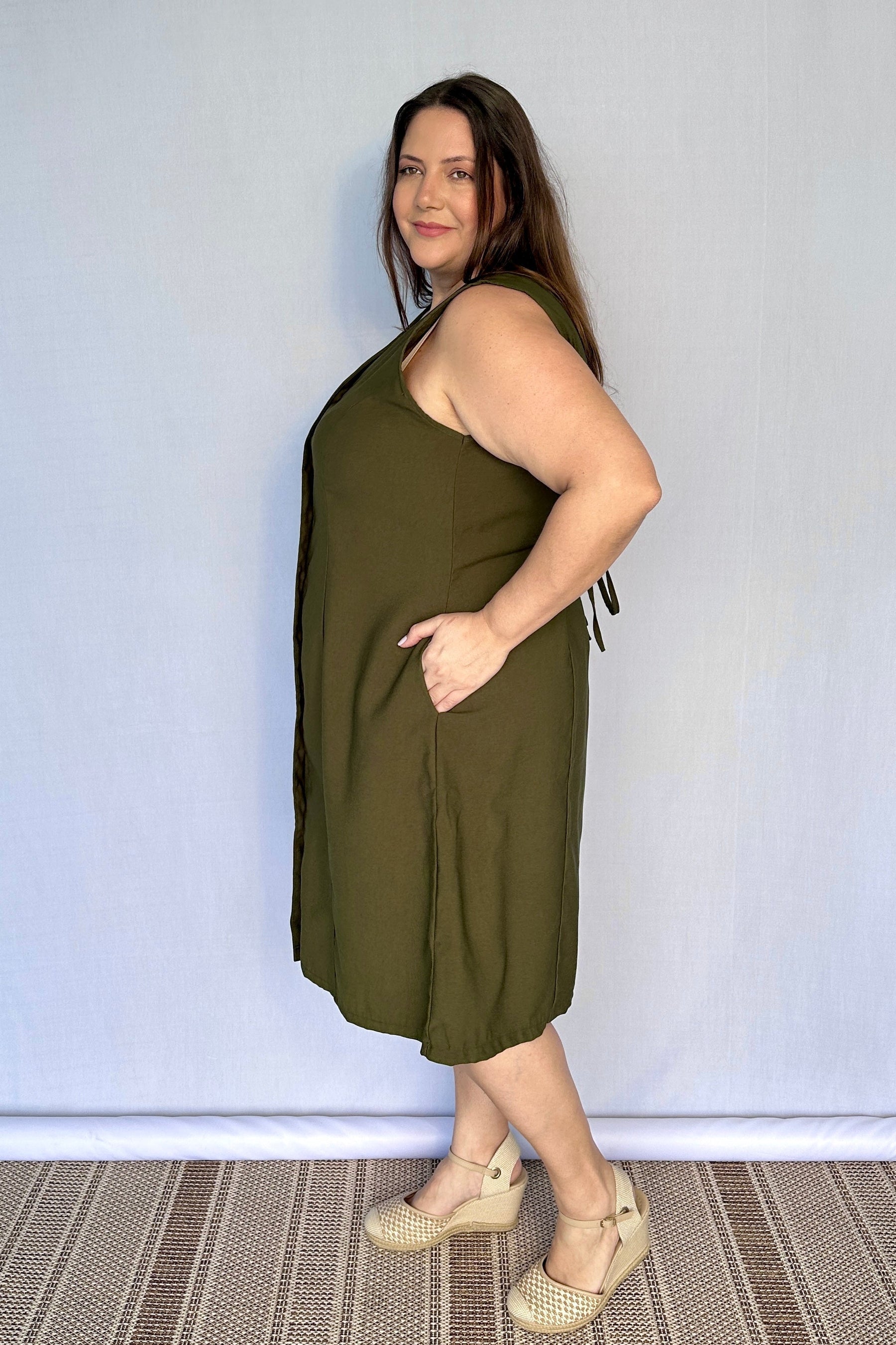 Vestido Vanessa – Midi Regata Ajustável em Viscose Marrant