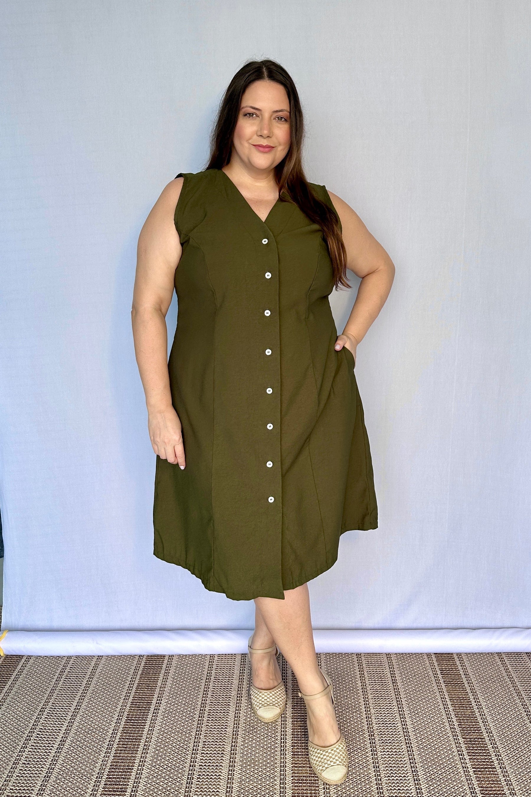 Vestido Vanessa – Midi Regata Ajustável em Viscose Marrant