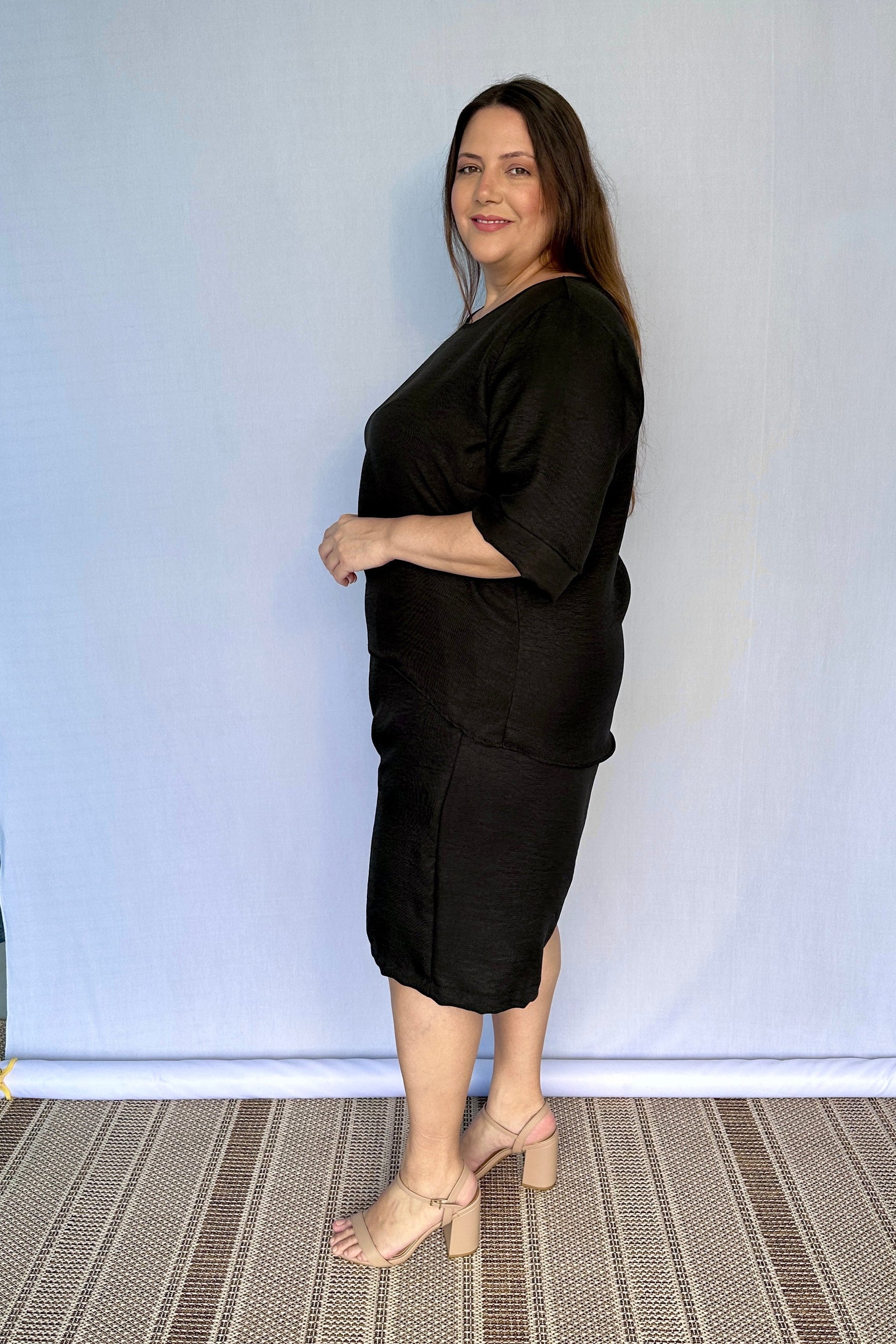 Conjunto Dulce –  Blusa Oversized e Bermuda com Bolsos em Linho Light