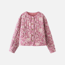 Jaqueta Matelassê Floral com Gola Redonda – Mist