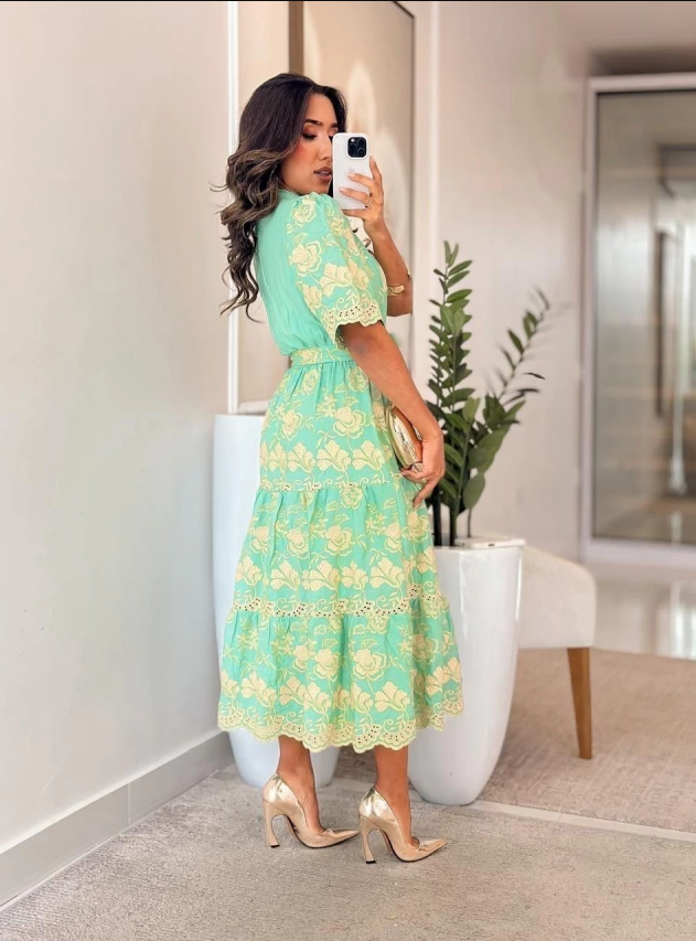 Vestido Viscolinho Bordado