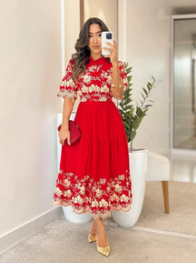 Vestido Viscolinho Bordado