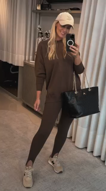 Conjunto em algodão Marrom