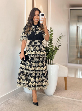 Vestido Viscolinho Bordado