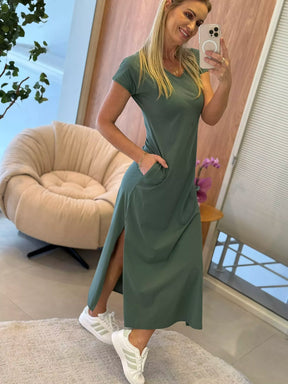 Vestido Youbasic Longo em Algodão