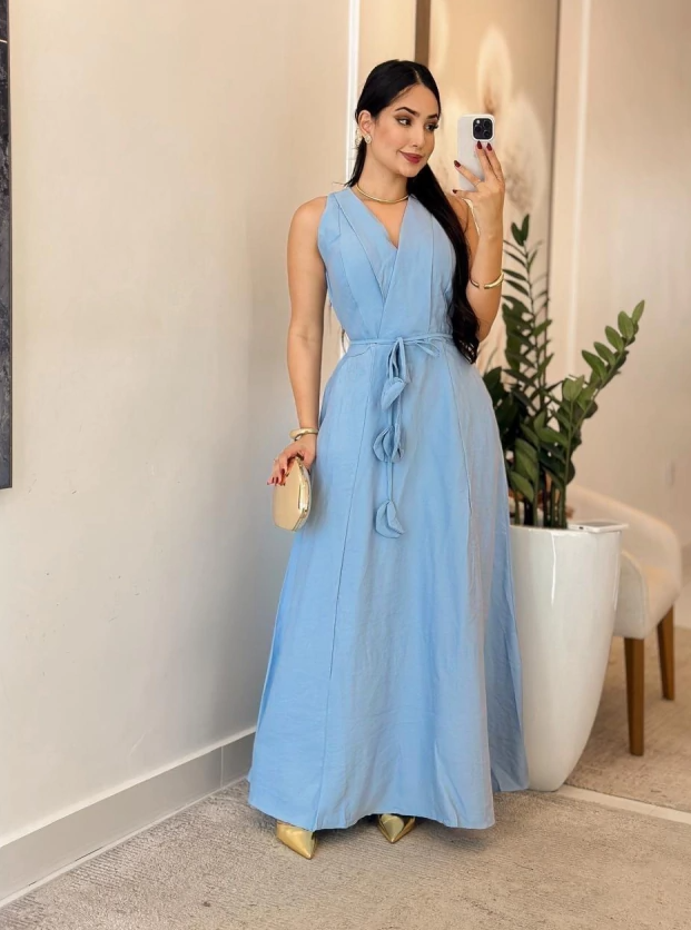 Vestido linho marrant