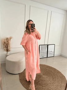 Chemise Giovana Lisa Longa e Mullet Linho Italiano