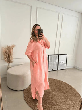 Chemise Giovana Lisa Longa e Mullet Linho Italiano