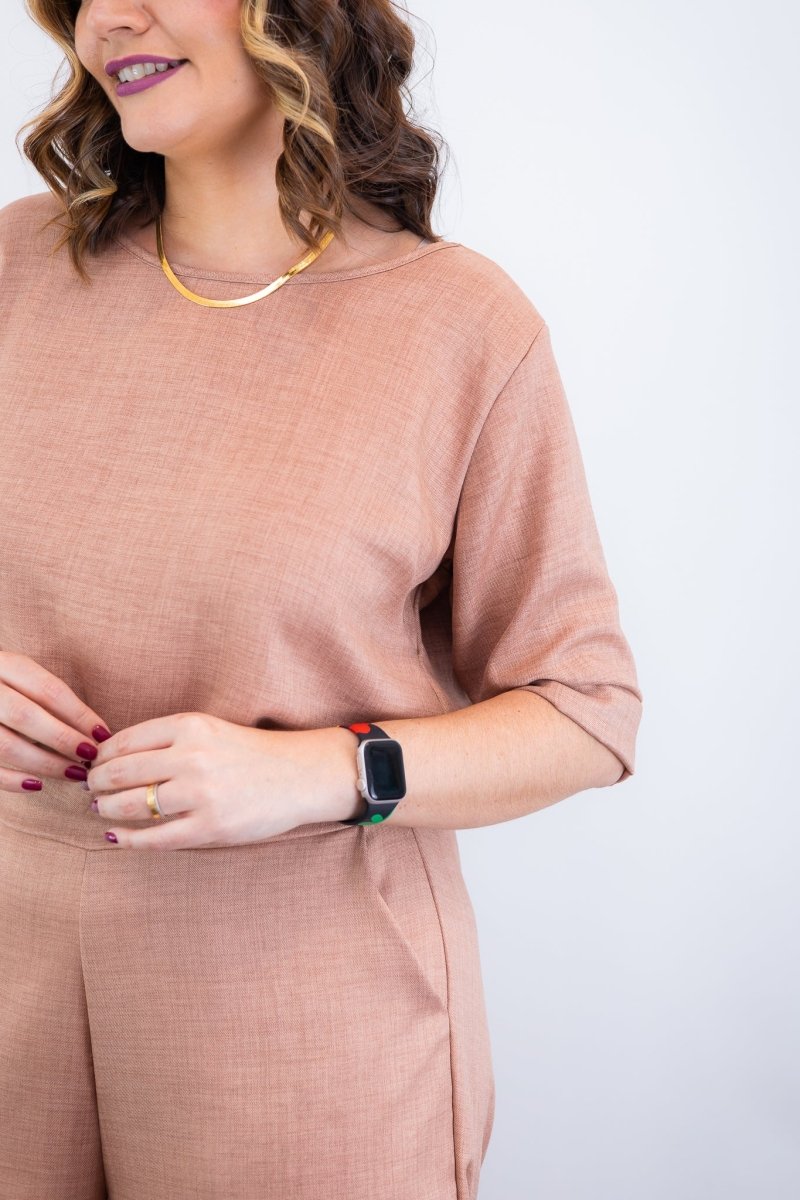 Conjunto Dulce –  Blusa Oversized e Bermuda com Bolsos em Linho Light