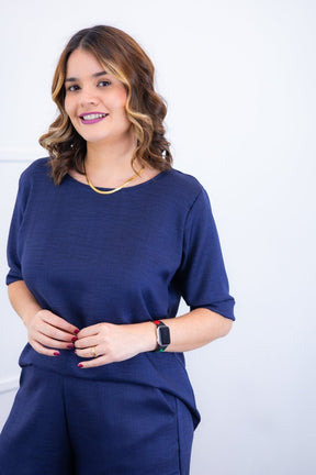 Conjunto Dulce –  Blusa Oversized e Bermuda com Bolsos em Linho Light