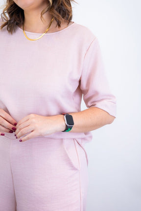 Conjunto Dulce –  Blusa Oversized e Bermuda com Bolsos em Linho Light