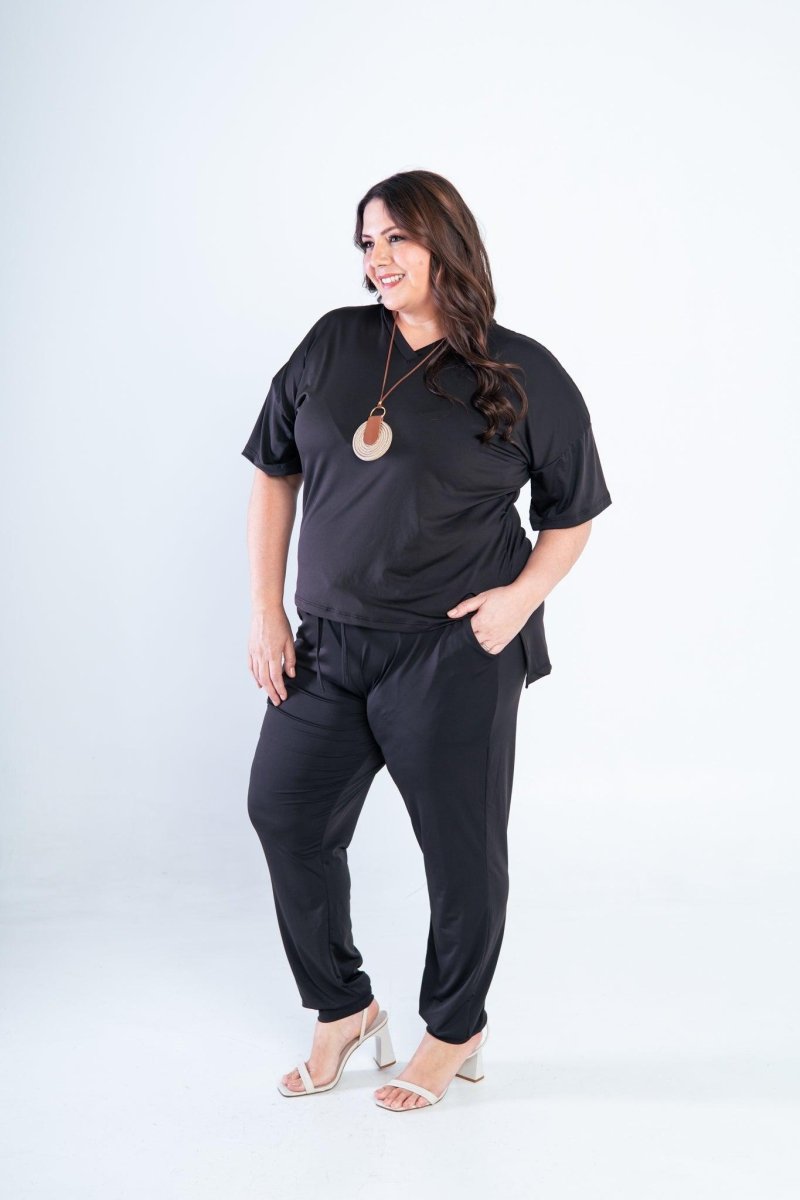 Conjunto Flórida - Malha Confort Calça e Blusa de Gola V