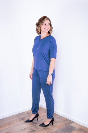 Conjunto Flórida - Malha Confort Calça e Blusa de Gola V