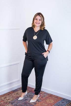 Conjunto Flórida - Malha Confort Calça e Blusa de Gola V