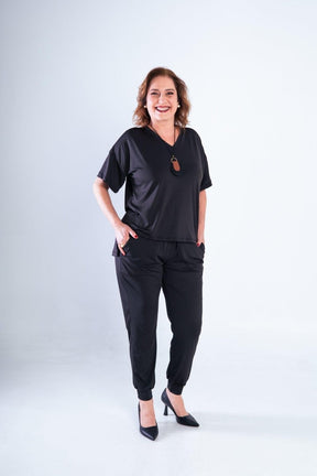 Conjunto Flórida - Malha Confort Calça e Blusa de Gola V