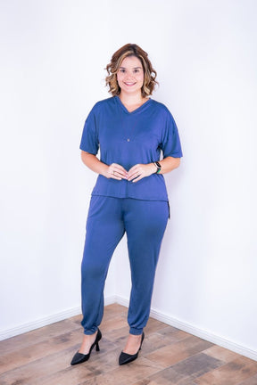 Conjunto Flórida - Malha Confort Calça e Blusa de Gola V