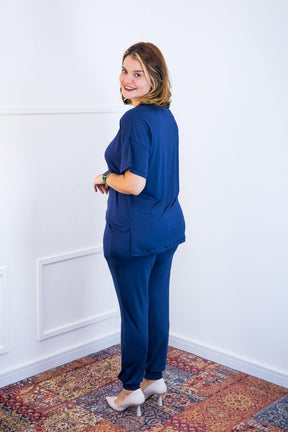 Conjunto Flórida - Malha Confort Calça e Blusa de Gola V