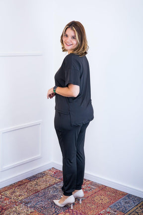 Conjunto Flórida - Malha Confort Calça e Blusa de Gola V