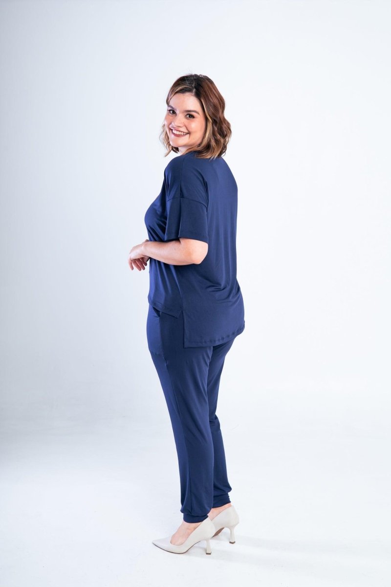 Conjunto Flórida - Malha Confort Calça e Blusa de Gola V