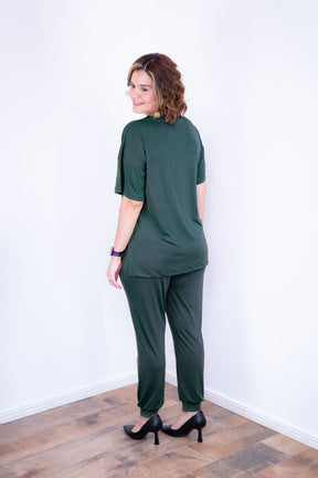 Conjunto Flórida - Malha Confort Calça e Blusa de Gola V