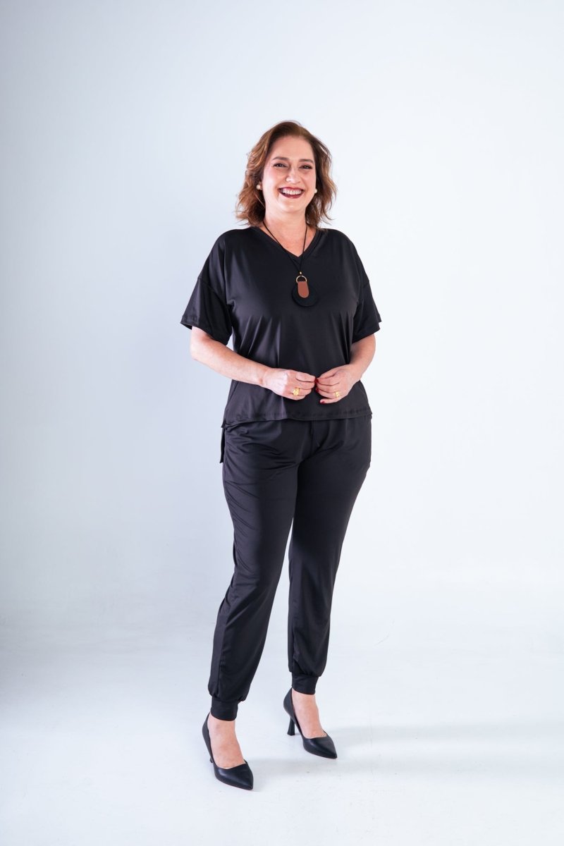 Conjunto Flórida - Malha Confort Calça e Blusa de Gola V