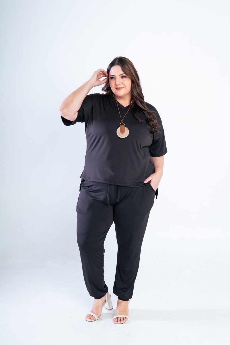 Conjunto Flórida - Malha Confort Calça e Blusa de Gola V